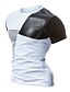 cheap Men&#039;s Casual T-shirts-Men&#039;s T shirt Tee Color Block Round Neck White Black Gray Short Sleeve Daily Weekend Patchwork Slim Tops Cotton Active / Summer / Summer