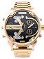 cheap Steel Band Watches-SHI WEI BAO Men&#039;s Sport Watch Japanese Quartz Stainless Steel Gold Calendar / date / day Dual Time Zones Large Dial Analog Charm - Black / Gold Gold / White Two Years Battery Life / SOXEY SR626SW