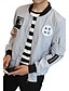 preiswerte Herrenjacken &amp; Herrenmäntel-Herrn Alltag Herbst / Winter Standard Jacke, Geometrisch Rundhalsausschnitt Langarm Polyester Schwarz / Grau XXL / XXXL / 4XL