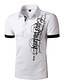 billige klassisk polo-Herre POLO T-skjorte Golf skjorte Bokstaver Krage Skjortekrage Hvit Svart Grå Kortermet Daglig Topper Gatemote