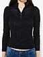 cheap Women&#039;s T-shirts-Women&#039;s Going out T-shirt - Solid Colored Lace Stand Black / Fall / Winter