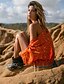 tanie Sukienki plażowe-Damskie Stroje kąpielowe Ukryć Kostium kąpielowy Nadruk Geometryczny Pomarańczowy Kostiumy kąpielowe Boho