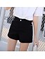 cheap Women&#039;s Pants-Women&#039;s Going out Wide Leg / Shorts Pants - Solid Colored High Waist Denim White Black S M L