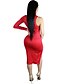 Χαμηλού Κόστους Γυναικεία Φορέματα-Γυναικείο Κλαμπ Εξόδου Καθημερινό Σέξι Κομψό στυλ street Εφαρμοστό Φόρεμα,Μονόχρωμο Μακρυμάνικο Στρογγυλή Ψηλή Λαιμόκοψη Μίντι Πολυεστέρας