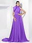 cheap Special Occasion Dresses-A-Line Celebrity Style Dress Engagement Court Train Sleeveless High Neck Chiffon with Bow(s) 2022