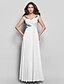 cheap Special Occasion Dresses-Sheath / Column Open Back Dress Formal Evening Floor Length Short Sleeve V Neck Chiffon V Back with Criss Cross Appliques 2022