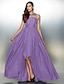 preiswerte Ballkleid-A-Linie Elegant Kleid Abiball Formeller Abend Asymmetrisch Ärmellos Illusionsausschnitt Taft mit Plissee Perlenstickerei 2024