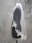 cheap Wedding Veils-One-tier Lace Applique Edge Wedding Veil Fingertip Veils with Appliques Lace / Tulle / Mantilla