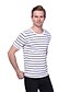 preiswerte T-Shirts &amp; Tank Tops für Herren-Herrn Übergrössen Gestreift T-shirt - Baumwolle Freizeit Alltag Rundhalsausschnitt Weiß / Marineblau / Sommer / Kurzarm