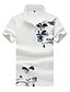 cheap Men&#039;s Polos-Men&#039;s Plus Size Print Polo - Cotton Casual Daily Shirt Collar White / Black / Navy Blue / Gray / Summer / Short Sleeve
