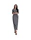 cheap Women&#039;s Dresses-Women&#039;s Daily Holiday Going out Club Vintage Sexy Boho Bodycon Sheath Dress,Plaid Round Neck Maxi Half Sleeves Cotton Summer High Rise
