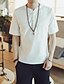 cheap Men&#039;s Tees &amp; Tank Tops-Men&#039;s Solid Colored T-shirt Short Sleeve Going out Tops Linen Simple Round Neck White Blue Royal Blue / Summer