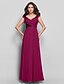 cheap Special Occasion Dresses-Sheath / Column Open Back Dress Formal Evening Floor Length Short Sleeve V Neck Chiffon V Back with Criss Cross Appliques 2022