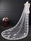 cheap Wedding Veils-One-tier Lace Applique Edge Wedding Veil Chapel Veils with Embroidery / Appliques Lace / Tulle / Classic