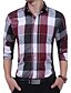 cheap Men&#039;s Shirts-Men&#039;s Daily Work Plus Size Vintage Casual All Seasons Shirt,Geometric Color Block Shirt Collar Long Sleeves Cotton Rayon Thick