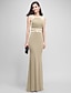 cheap Special Occasion Dresses-Sheath / Column Jewel Neck Floor Length Jersey Dress with Beading / Crystals by TS Couture®