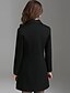 cheap Women&#039;s Outerwear-Women&#039;s Daily Fall / Winter Regular Trench Coat, Solid Colored Peter Pan Collar Long Sleeve Wool / Polyester Black / Wine