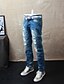 cheap Men&#039;s Pants-Men&#039;s Mid Rise Micro-elastic Straight Jeans Pants,Casual Street chic Solid Special Leather Types All Seasons