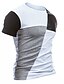 cheap Men&#039;s Casual T-shirts-Men&#039;s T shirt Tee Color Block Round Neck White Black Gray Short Sleeve Daily Weekend Patchwork Slim Tops Cotton Active / Summer / Summer