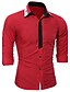 levne Pánské košile-Pánské - Barevné bloky / Luxus / Módní Párty Šik ven Košile, Stylové / Smíšené barvy Rubínově červená / Dlouhý rukáv