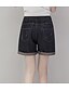 cheap Women&#039;s Pants-Women&#039;s Vintage Denim Wide Leg / Shorts Pants - Color Block Black