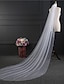 preiswerte Hochzeitsschleier-Einschichtig Schnittkante Hochzeitsschleier Kapellen Schleier mit Kamm mit  Blumen Tüll / Engelschnitt / Wasserfall