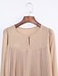 cheap Women&#039;s Tops-Women&#039;s Daily Weekend Street chic Plus Size Loose Blouse - Solid Colored Pleated Crew Neck Wine / Fall