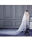 رخيصةأون طرحات الزفاف-Two-tier Cut Edge الحجاب الزفاف Cathedral Veils مع كشاكش تول / كلاسيكي