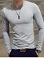 cheap Men&#039;s Casual T-shirts-Men&#039;s T shirt Tee Solid Colored Round Neck White Black Gray Long Sleeve Daily Weekend Tops Linen Active Basic / Spring / Fall