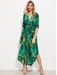 cheap Women&#039;s Dresses-Women&#039;s Going out Boho Swing Dress,Print Shirt Collar Asymmetrical Long Sleeves Polyester Summer Fall High Rise Inelastic Thin