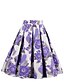 cheap Plus Size Bottoms-Women&#039;s Vintage Skirts Daily Holiday Floral Blue Purple Blushing Pink S M L