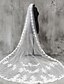 cheap Wedding Veils-One-tier Lace Applique Edge Wedding Veil Cathedral Veils with Appliques Lace / Tulle / Angel cut / Waterfall