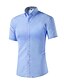 cheap Men&#039;s Shirts-Men&#039;s Plus Size Solid Colored Shirt - Cotton Casual Active Daily Wine / Black / Blue / Blushing Pink / Navy Blue / Summer / Short Sleeve