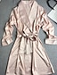 Недорогие Пижамы и домашняя одежда-Жен. Сатин Халат Ночное белье Однотонный / V-образный вырез