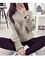 cheap Women&#039;s Sweaters-Women&#039;s Daily Solid Colored Long Sleeve Long Pullover, Round Neck Fall Cotton Dark Gray / Wine / Khaki