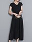 cheap Women&#039;s Dresses-Women&#039;s Party Daily Going out Vintage Casual Sophisticated Sheath Dress - Solid Colored V Neck Summer Black Red XXXL XXXXL XXXXXL