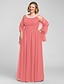 Χαμηλού Κόστους Βραδινά Φορέματα-Ίσια Γραμμή Μινιμαλιστική Φόρεμα Χοροεσπερίδα Μακρύ Αμάνικο Με Κόσμημα Σιφόν με Χιαστί Χάντρες 2023