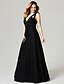 cheap Evening Dresses-A-Line Open Back Dress Holiday Floor Length Sleeveless V Neck All Over Lace with Crystals Beading 2023