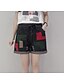 cheap Women&#039;s Pants-Women&#039;s Vintage Denim Wide Leg / Shorts Pants - Color Block Black