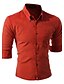 cheap Men&#039;s Shirts-Men&#039;s Daily / Going out / Work Vintage / Casual / Street chic Cotton Shirt - Solid Colored / Long Sleeve