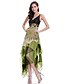 cheap Women&#039;s Dresses-Women&#039;s Party / Club Maxi / Asymmetrical Slim A Line Dress - Lace Printing Layered / Mesh V Neck Summer Green Gray XXL XXXL XXXXL / Sexy