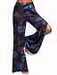 olcso Nadrágok és leggingsek-Női Széles lábszár Pamutszövet nadrág Virágos Hétköznapi Hétvége Laza öltözet Fekete Magas derék Nem elasztikus
