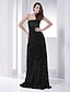 cheap Evening Dresses-Sheath / Column Elegant Dress Holiday Cocktail Party Floor Length Sleeveless Strapless Sequined with Sequin Draping 2023