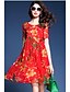 cheap Women&#039;s Dresses-Women&#039;s Daily Casual Loose Dress - Floral Modern Style Summer Red L XL XXL