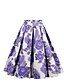 cheap Plus Size Bottoms-Women&#039;s Vintage Skirts Daily Holiday Floral Blue Purple Blushing Pink S M L