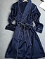 Недорогие Пижамы и домашняя одежда-Жен. Сатин Халат Ночное белье Однотонный / V-образный вырез