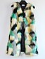 cheap Fur Vests-Women&#039;s Daily Fall / Winter Long Vest Cowl Sleeveless Others Print Red / Green S / M / L