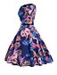 cheap Vintage Dresses-Women&#039;s Floral Going out Vintage A Line Dress - Floral Print Summer Cotton Blue L XL XXL