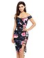 cheap Women&#039;s Dresses-Women&#039;s Bodycon Dress - Floral High Rise Boat Neck