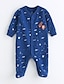 cheap Baby Boys&#039; One-Piece-Baby Boys&#039; Print Long Sleeve Cotton Overall &amp; Jumpsuit Blue